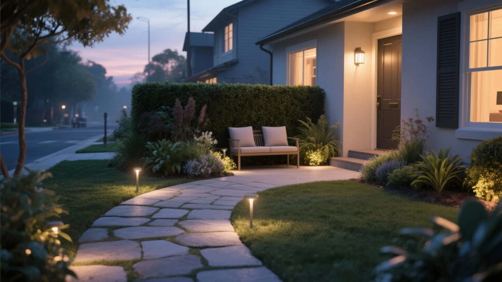 4. Curved Pathway with Nook Seating