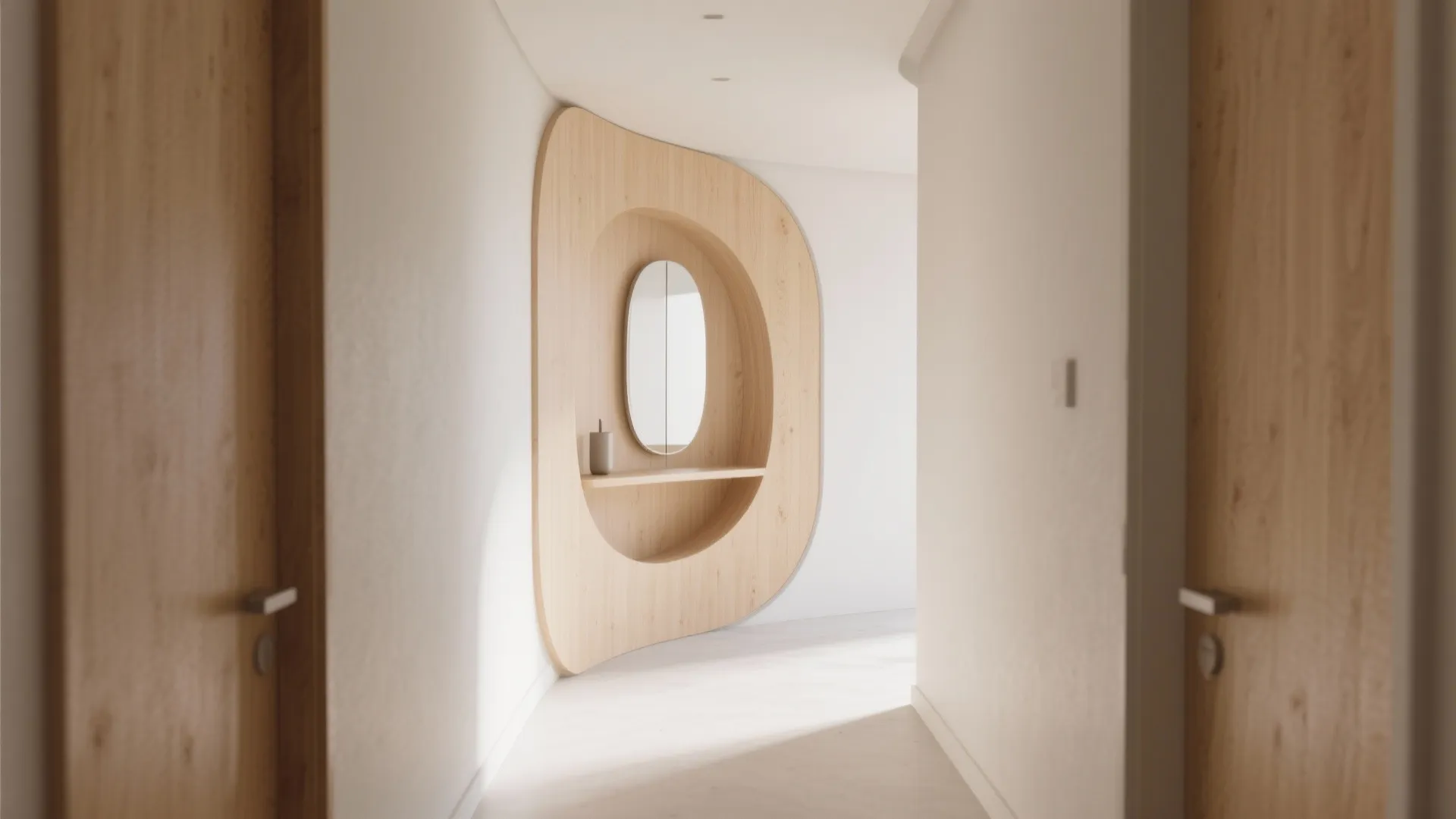 Curved Plywood Niche and Soft Corners