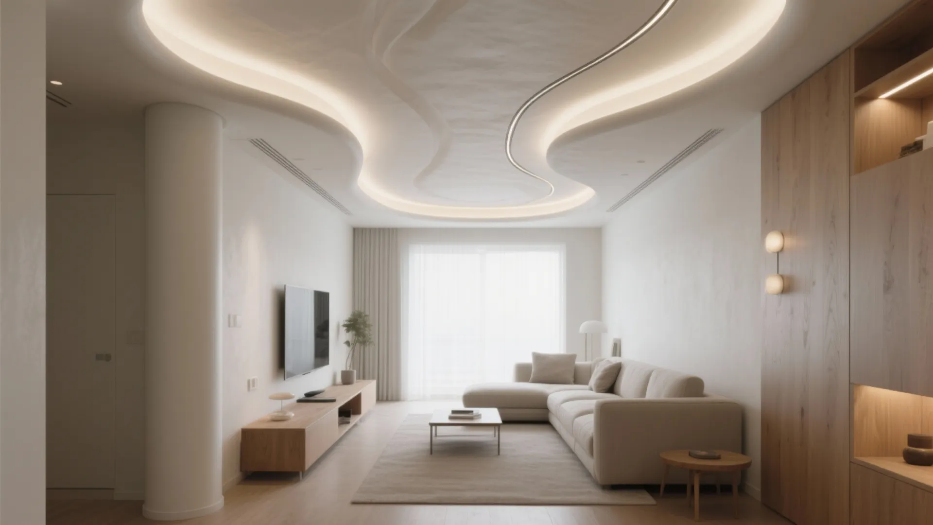 Curved and Organic POP Ceilings for Small Spaces