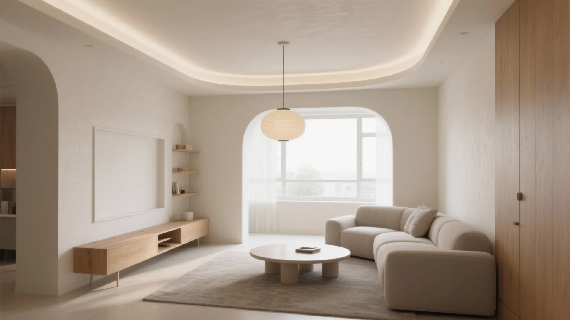 Curved POP Edges to Soften a Boxy Room