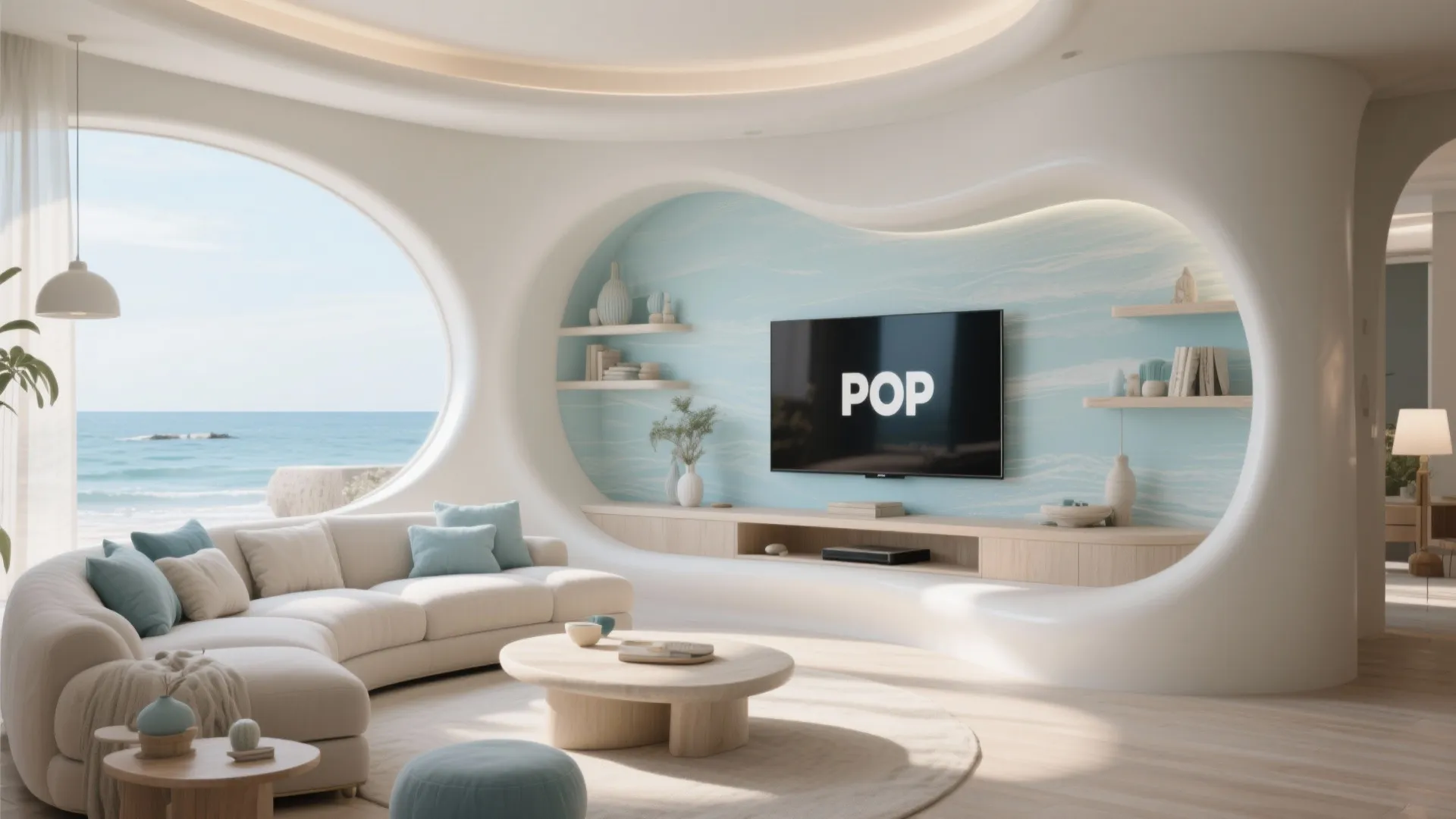 Curved POP TV wall