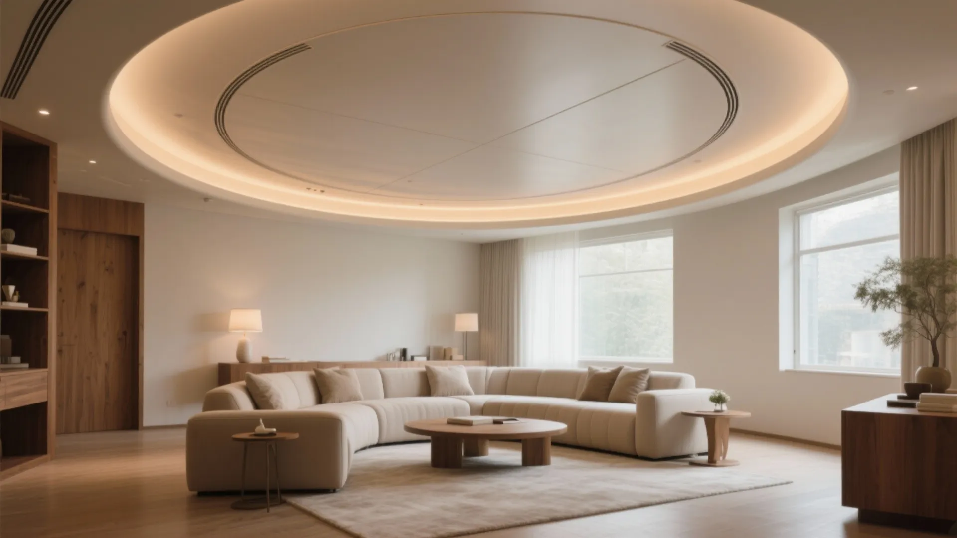 4. Gentle curves to soften boxy rooms