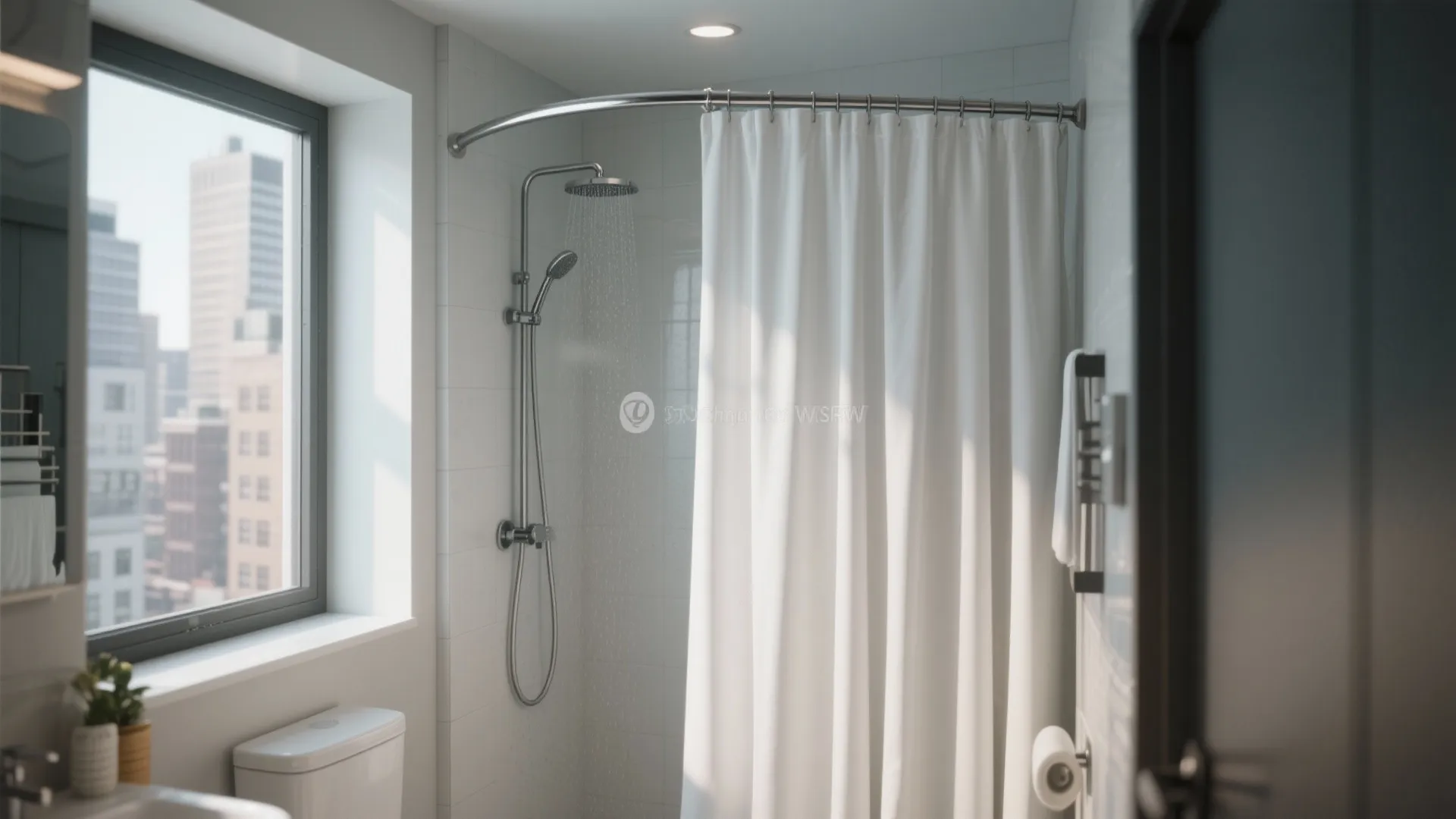 10. Curved Rod + Extra Wide Curtain