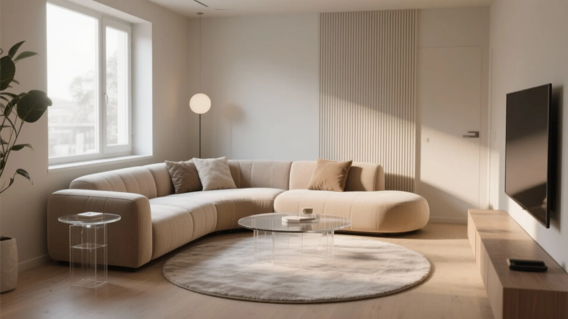 4. Curved Sectional to Soften Angles and Improve Flow