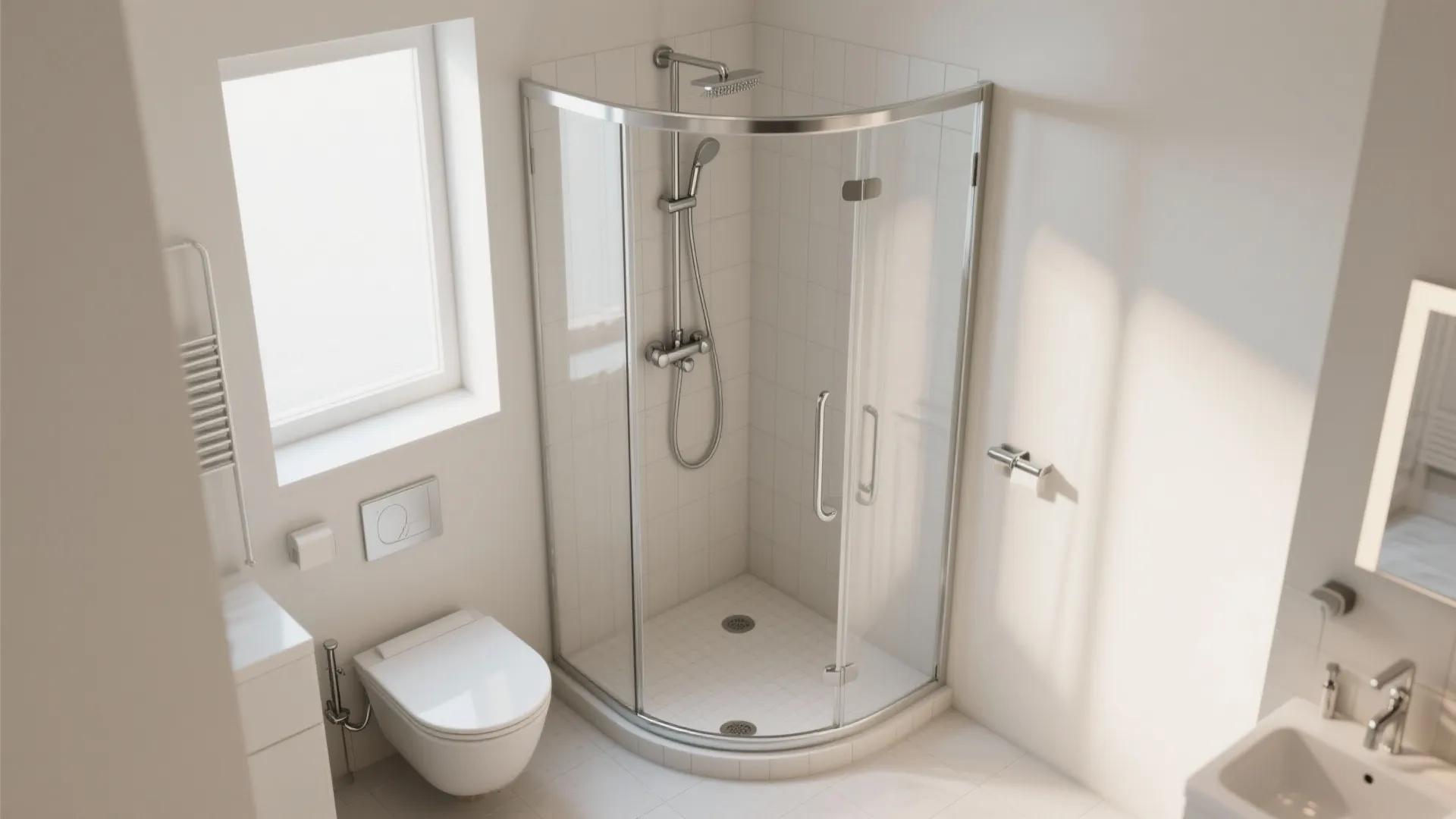 2. Opt for a curved shower or quadrant enclosure