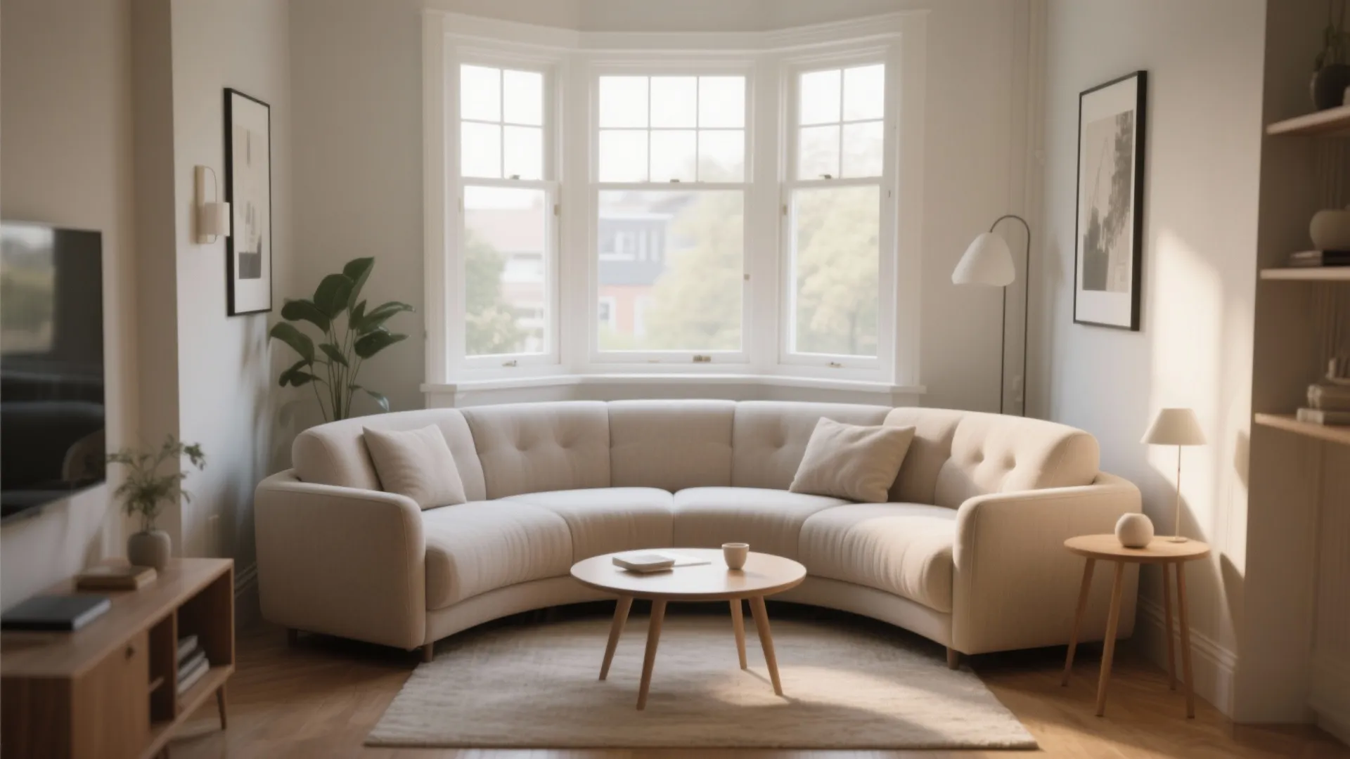 3. Add a Curved Sofa