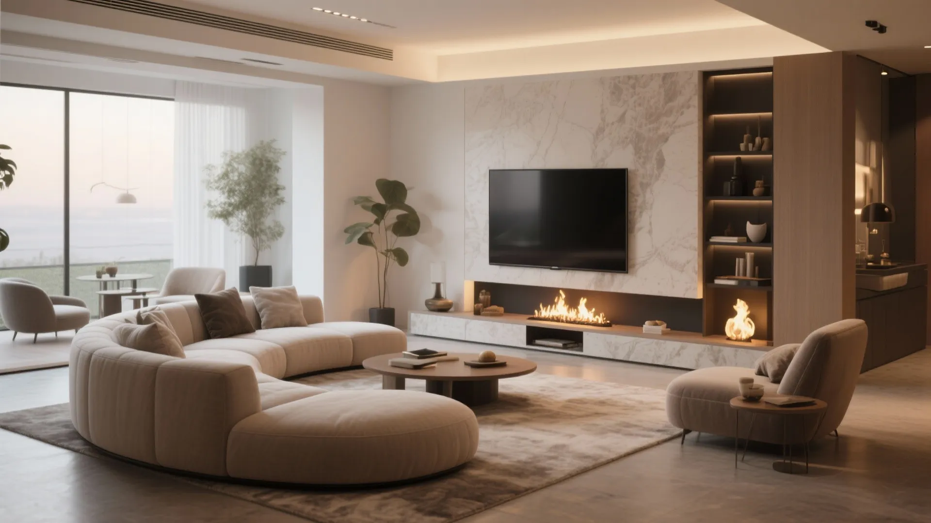 9. Curved Furniture Arrangement