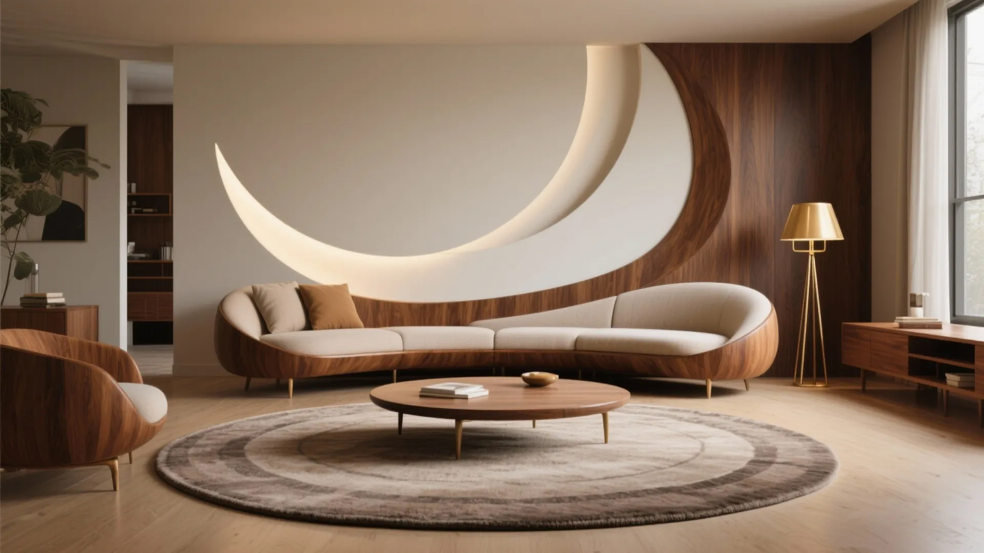 3. Centering a Curved Sofa