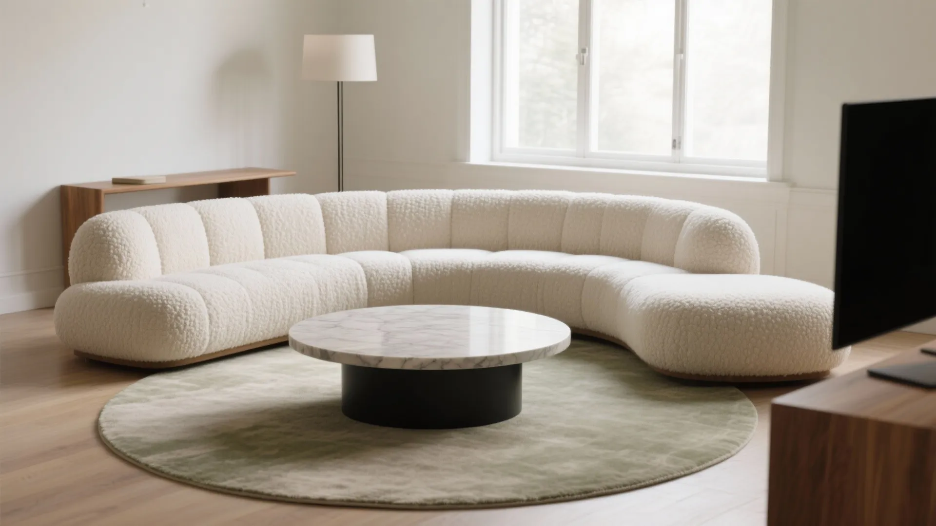 Curved Sofas to Soften Boxy Rooms
