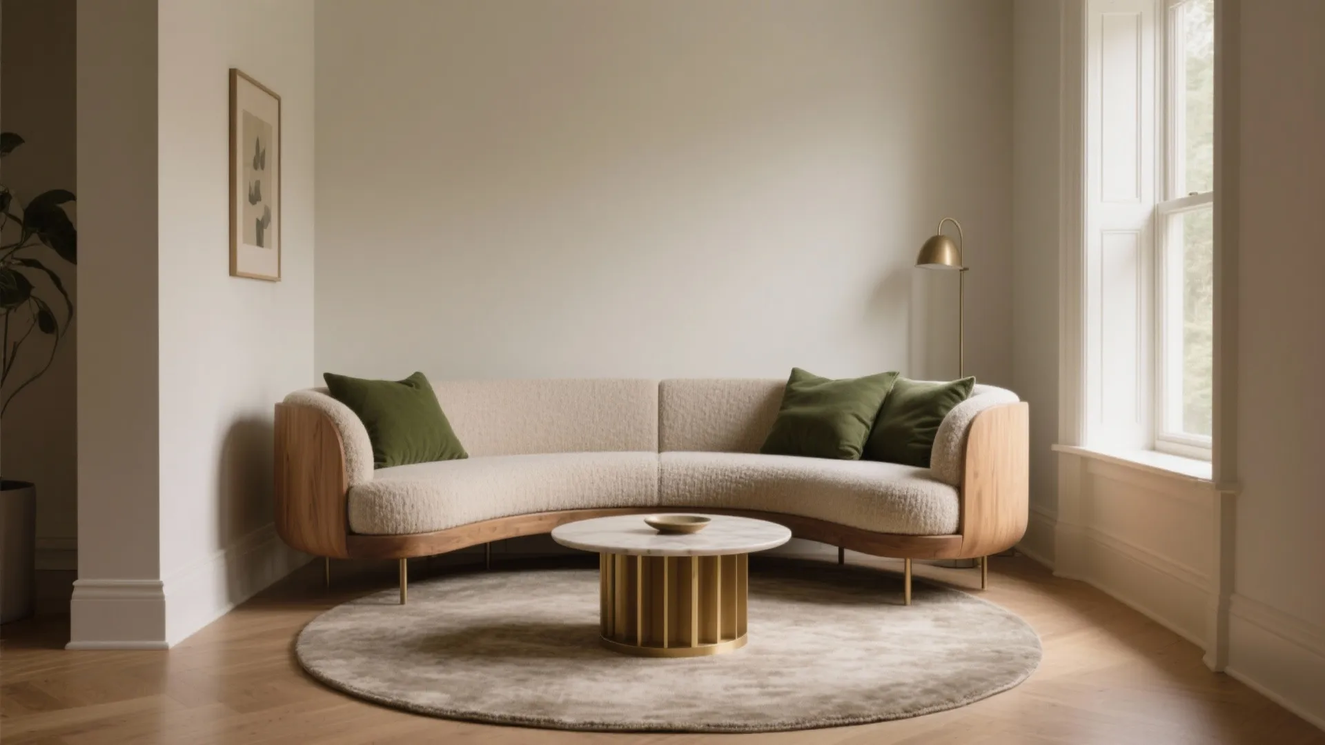 2. Curved sofas calm corners and invite conversation