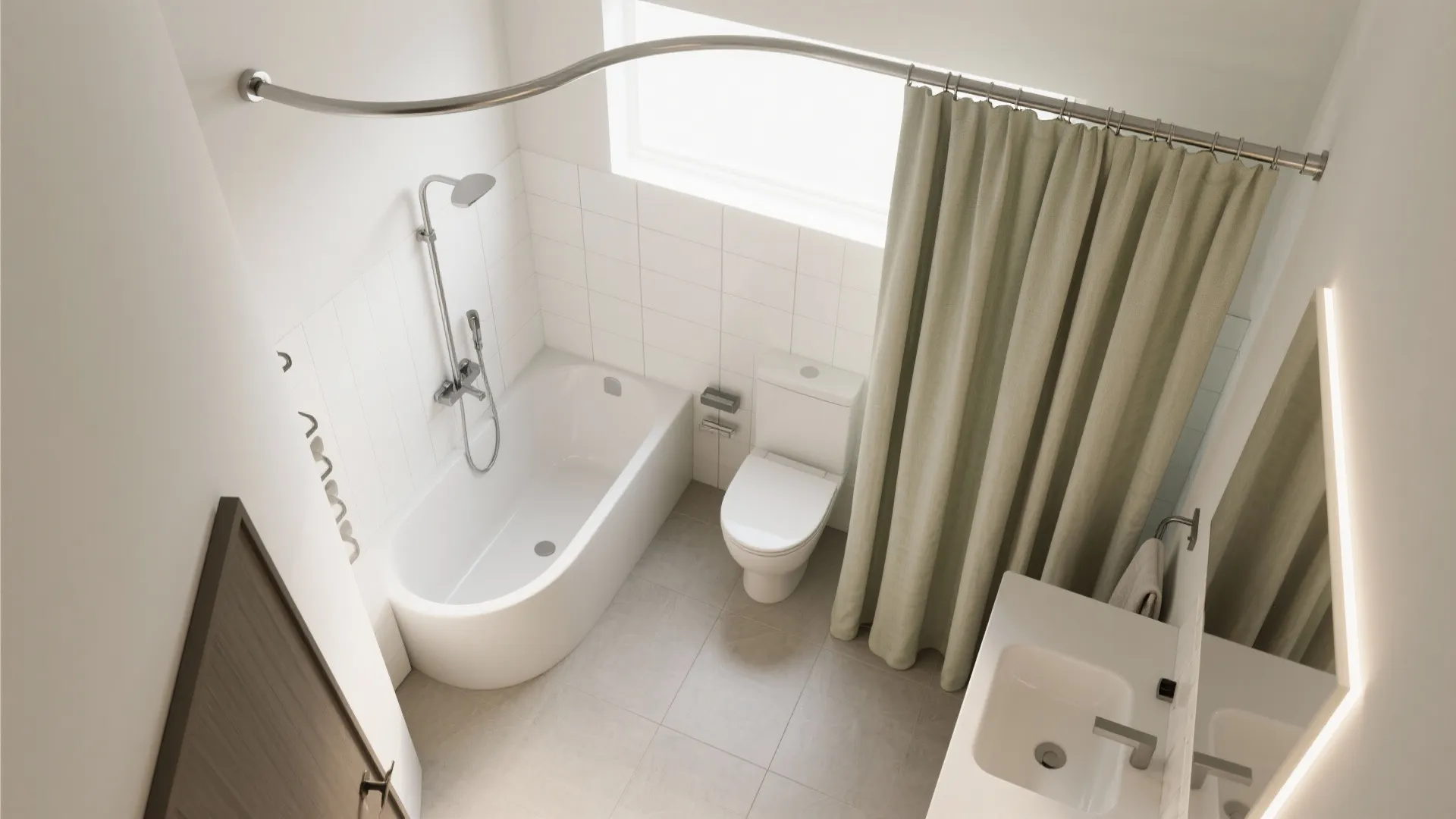 Ceiling-Mounted Curved Track