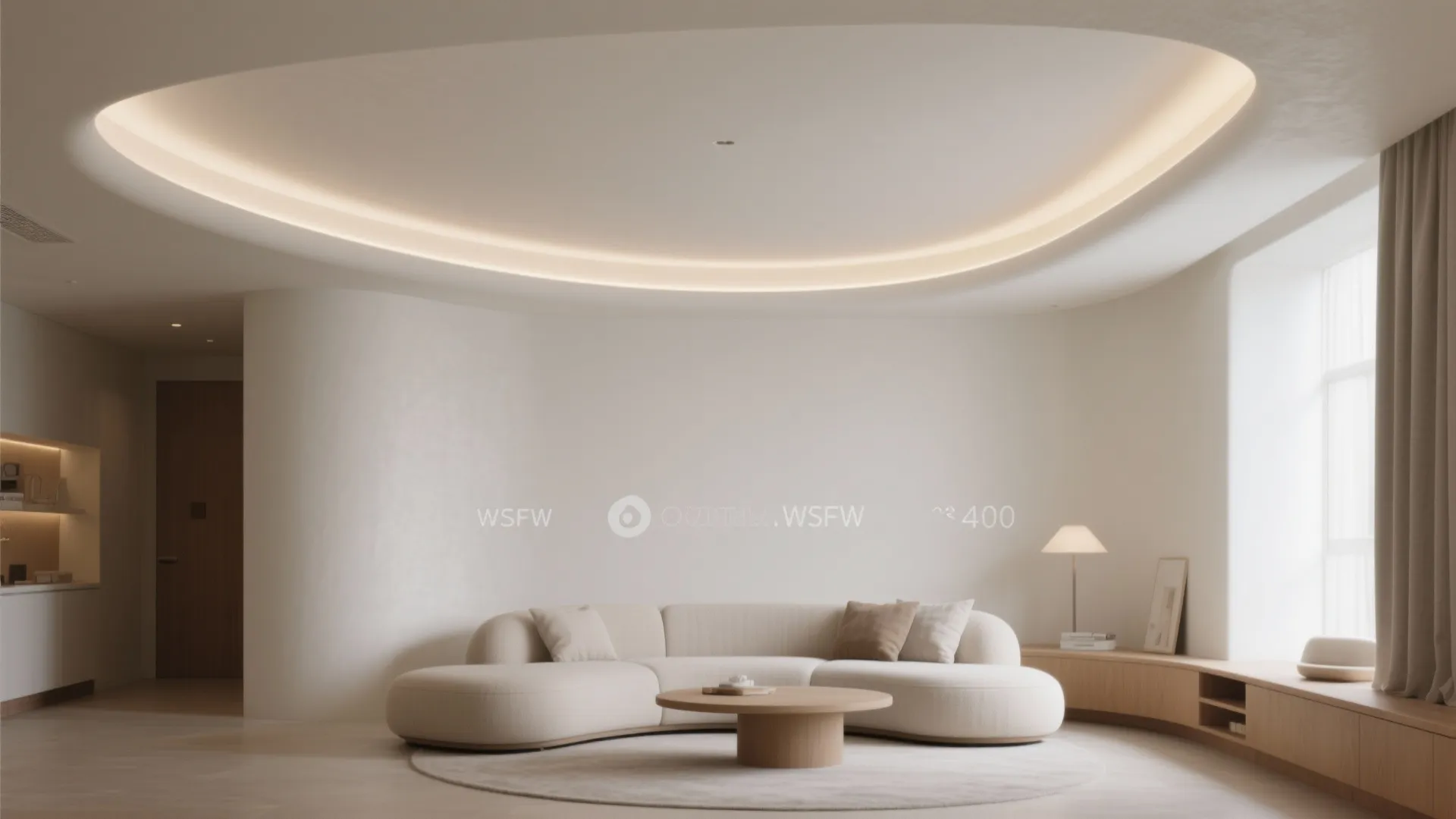 Soft Curved Tray Ceiling for Low Heights