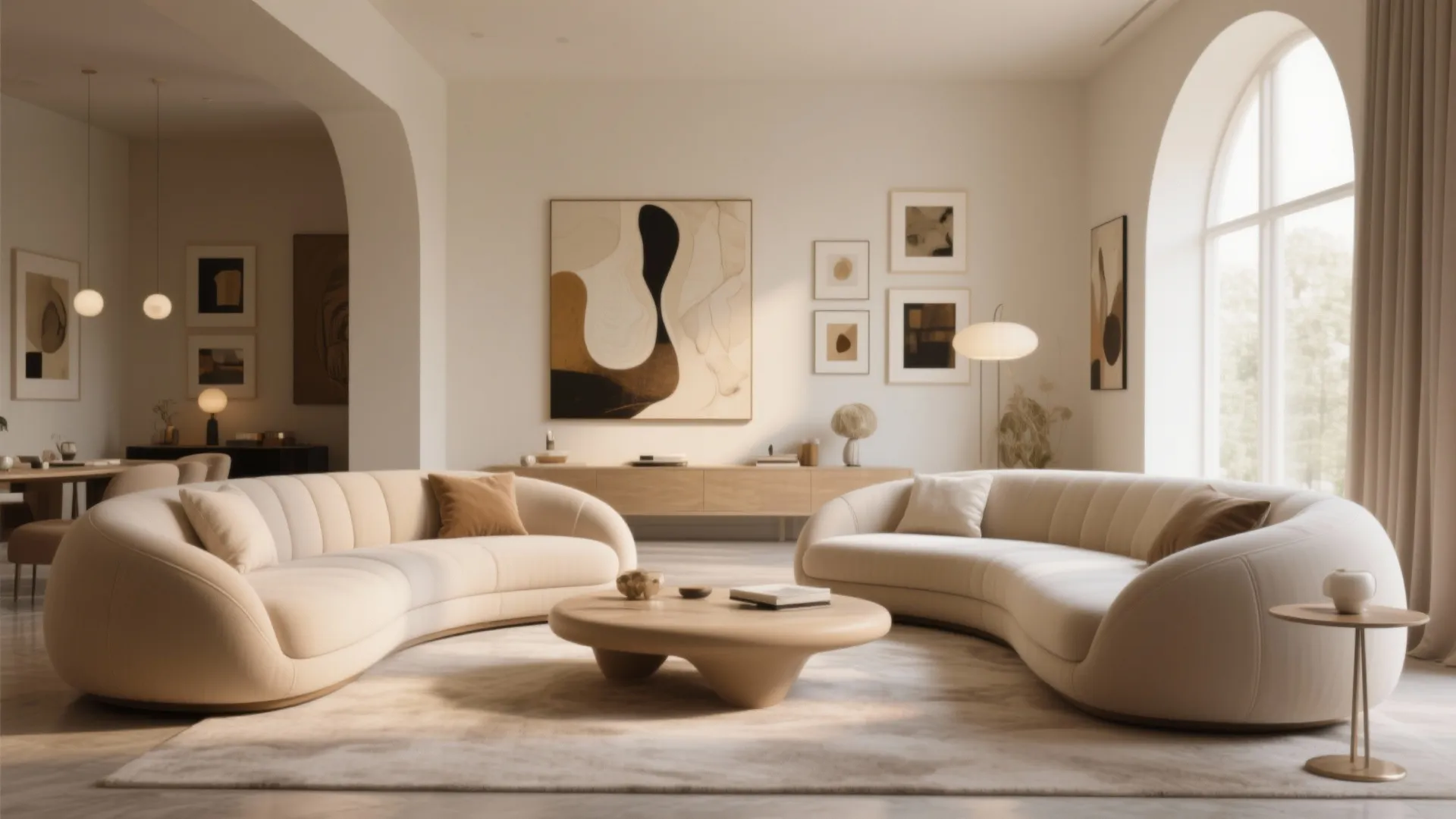 9. Curved Sofas for Flow