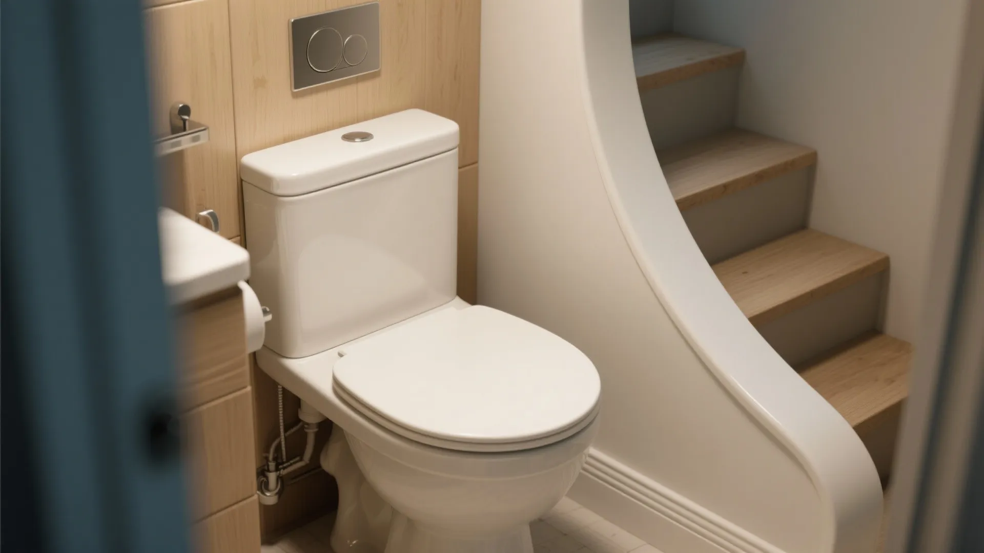5. Curved Toilet Cistern Wall