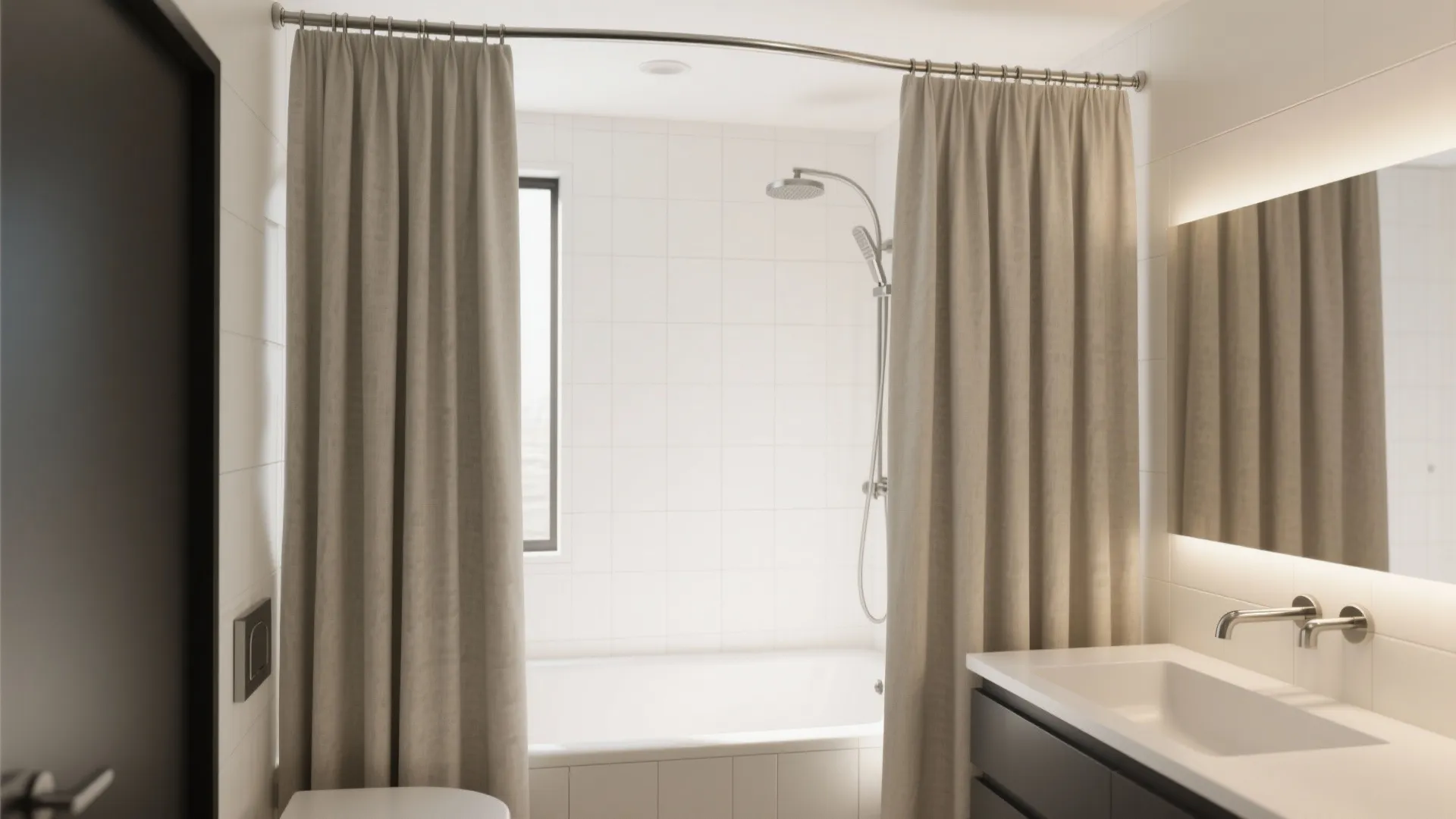 Ceiling-Mounted Curved Track