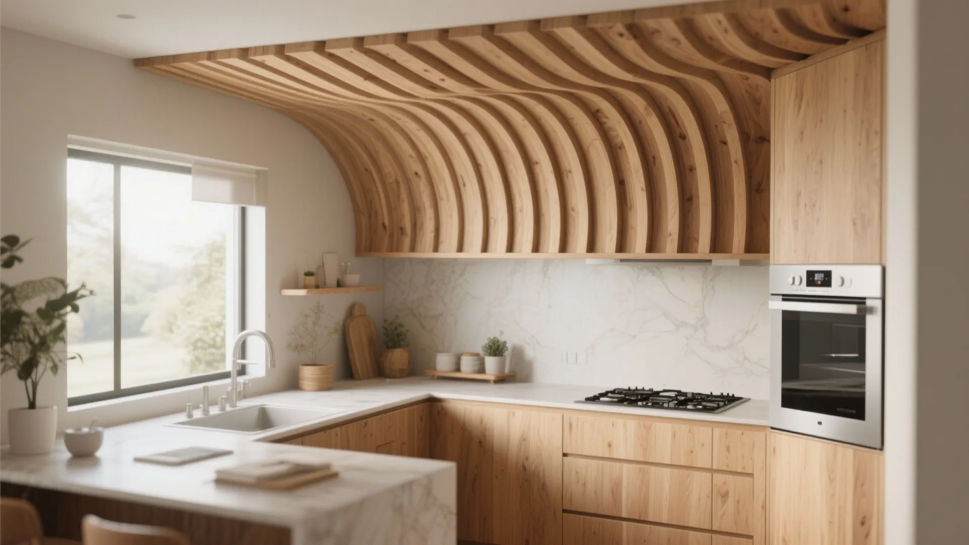 10. Curved Wooden Panels