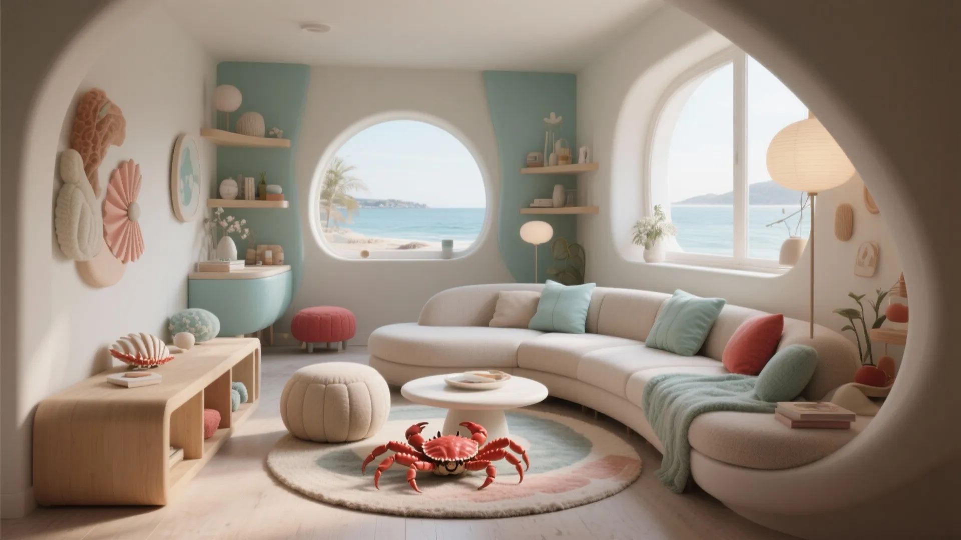 5. Keep furniture low and curvy for cartoon comfort