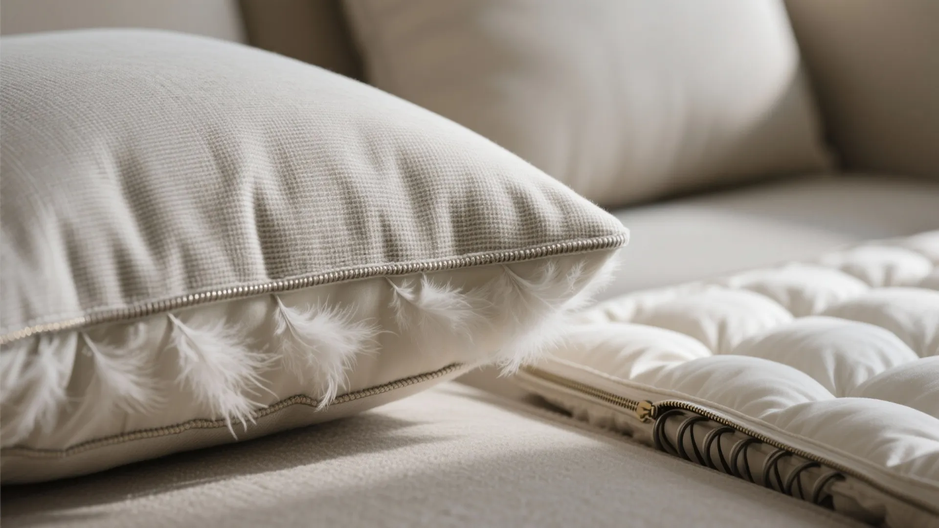 Fabric and fill—comfort that lasts