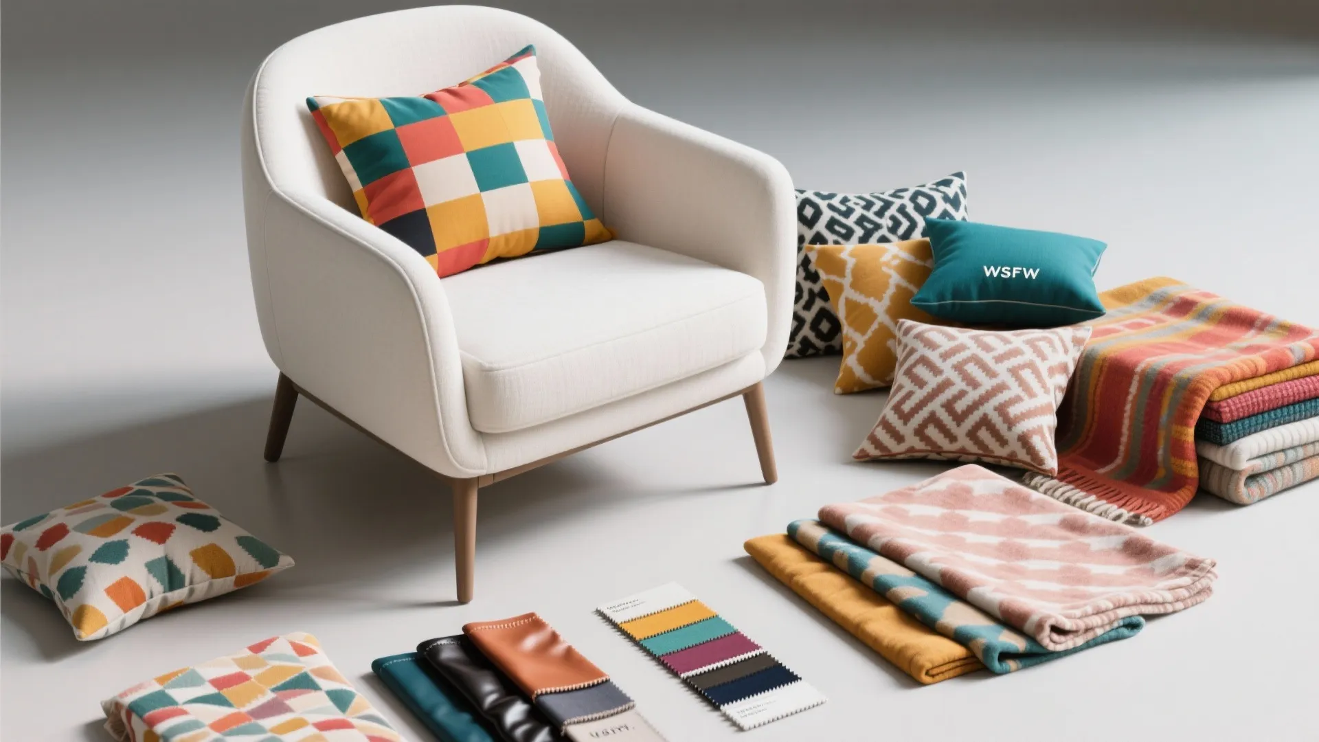 5. Accent with colorful cushions and throws