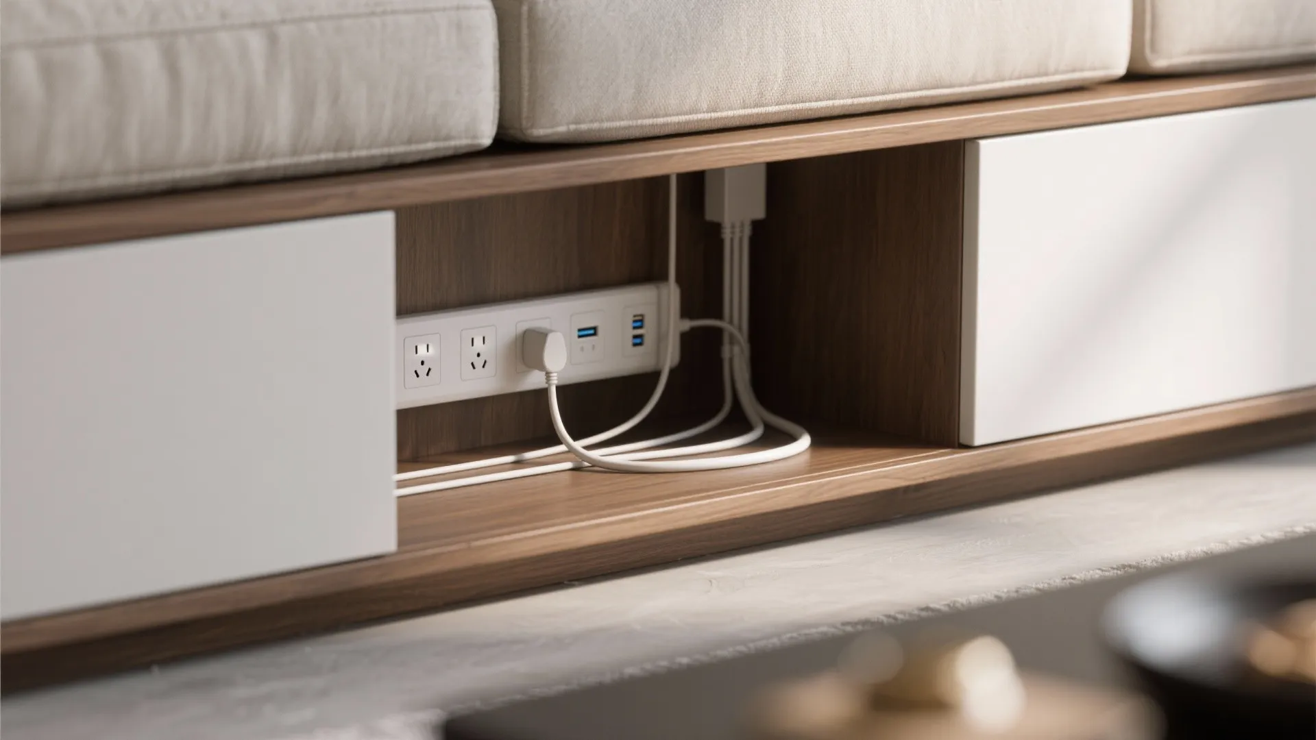 Custom Narrow Console with Built-in Power