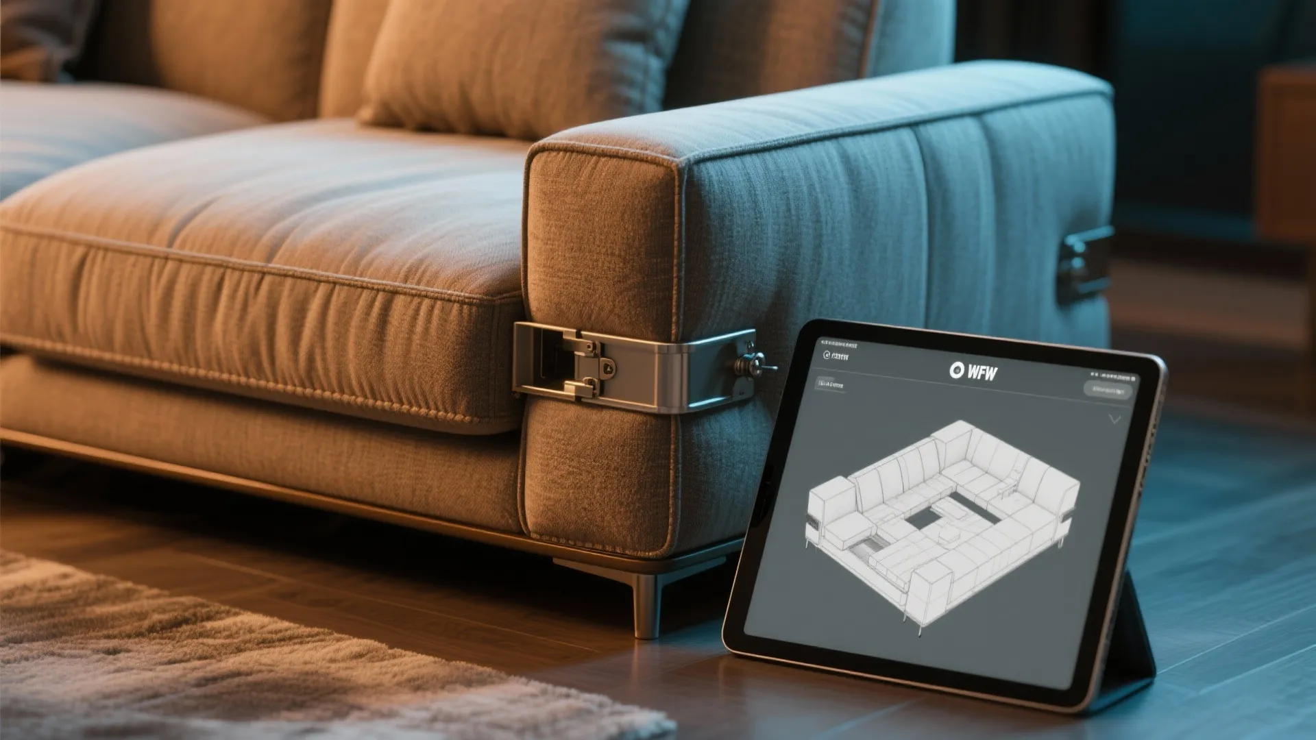 5. Custom petite sectional with removable arms