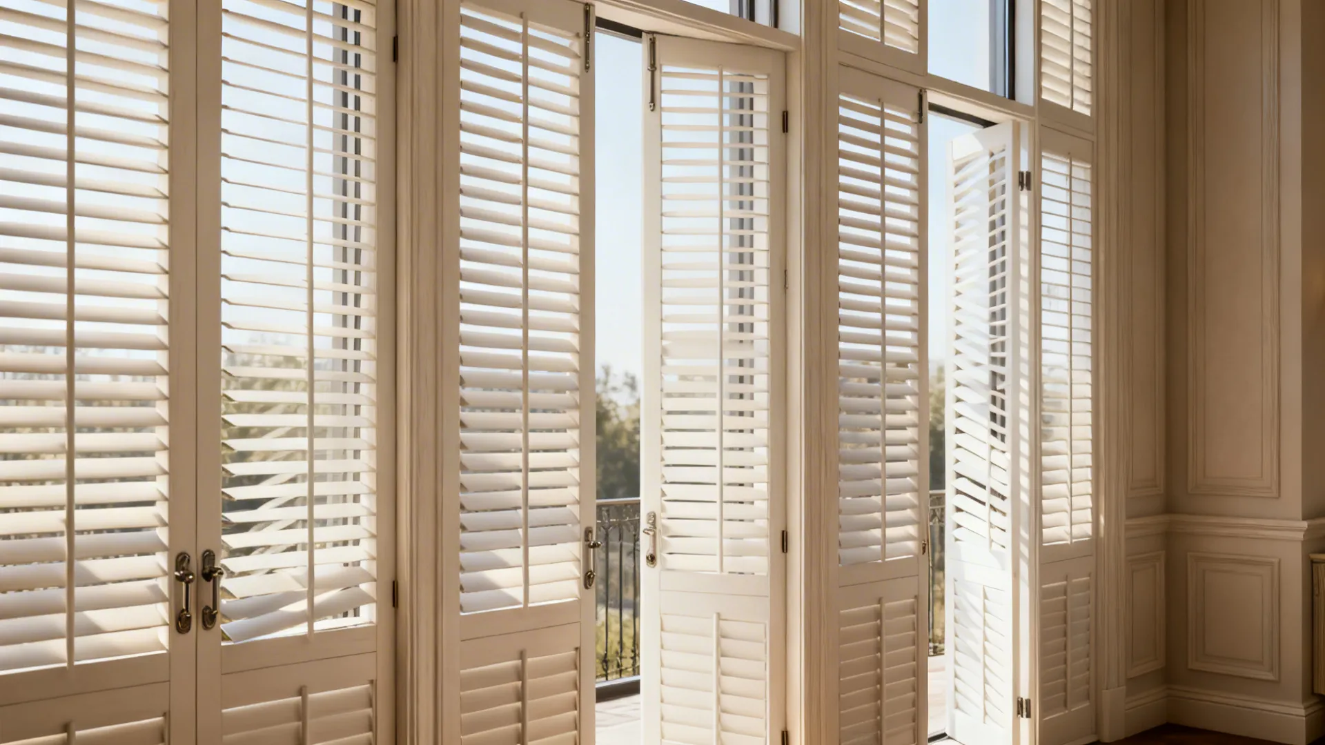 5. Shutters or Custom Louvers for Timeless Control