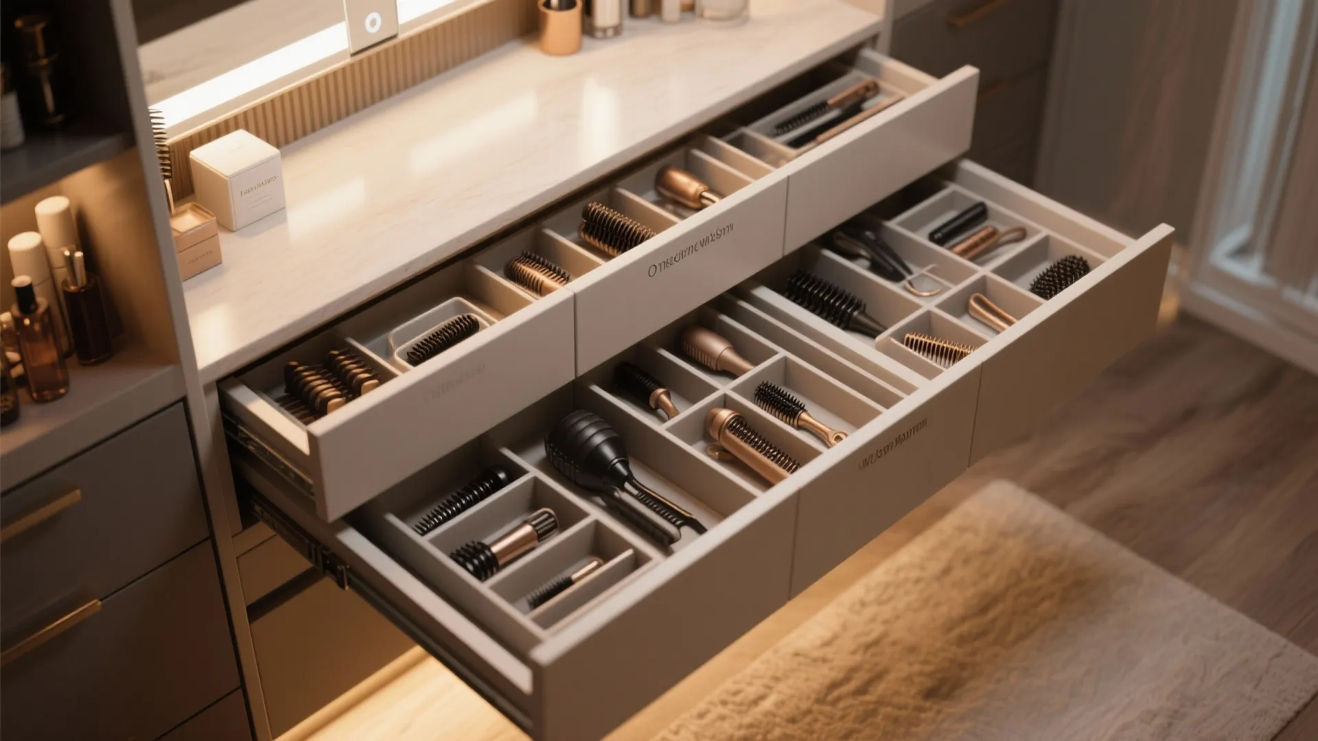 5. Custom 36" White Vanity with Storage Solutions