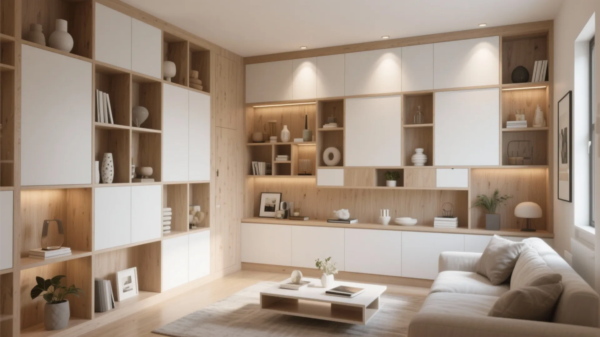 6. Wall-to-Wall Custom Shelving