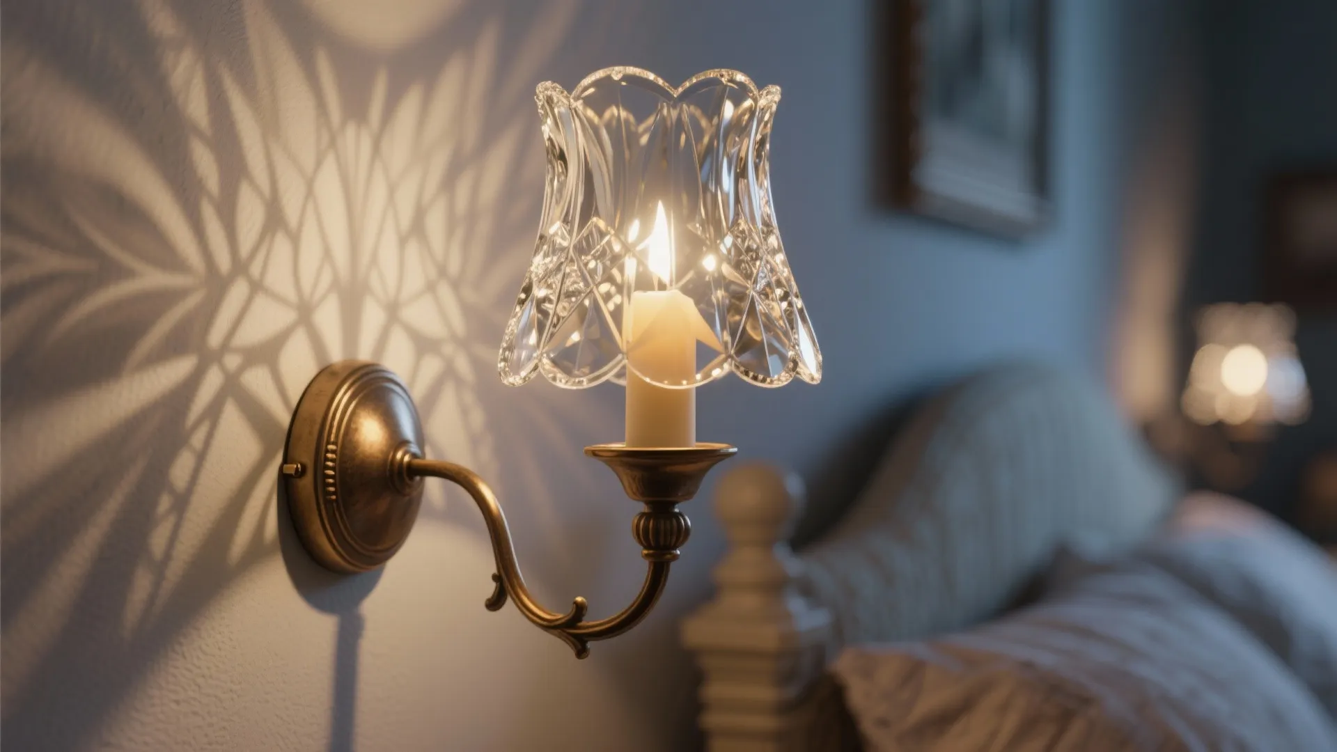 Cut-glass shades with patterned shadows