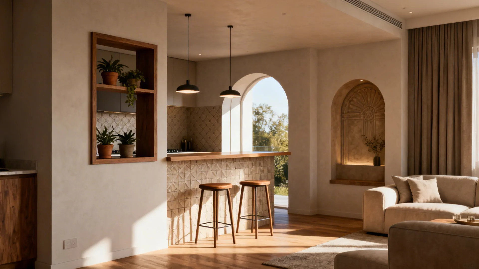 Cut-Out Wall Semi-Open Kitchen Ideas