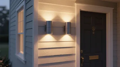 Modern Front Door Lighting Design with Warm Ambiance