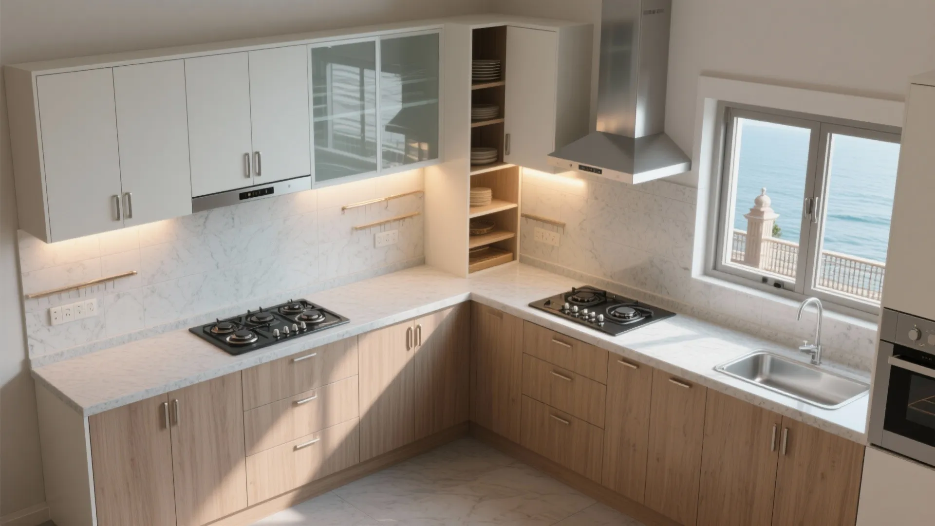Light, Breezy Modular Kitchen for Coastal Humidity