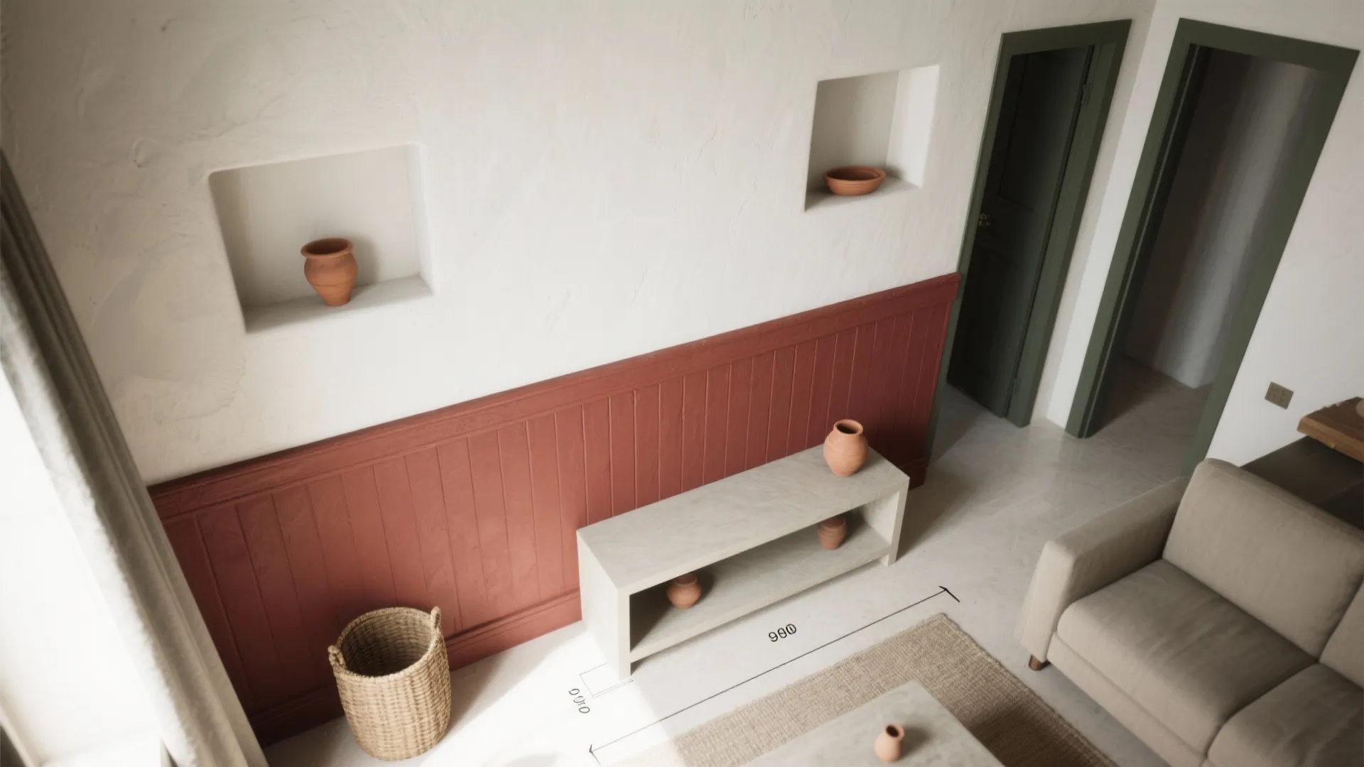 Idea 3: Dado bands and micro-niches for rhythm and function