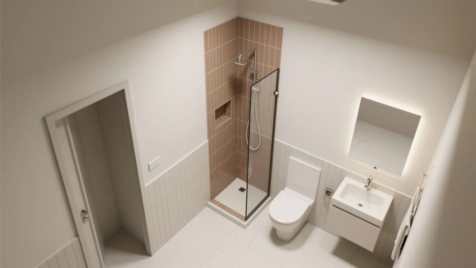 Half-Height Dado, Niches, and Grout Play