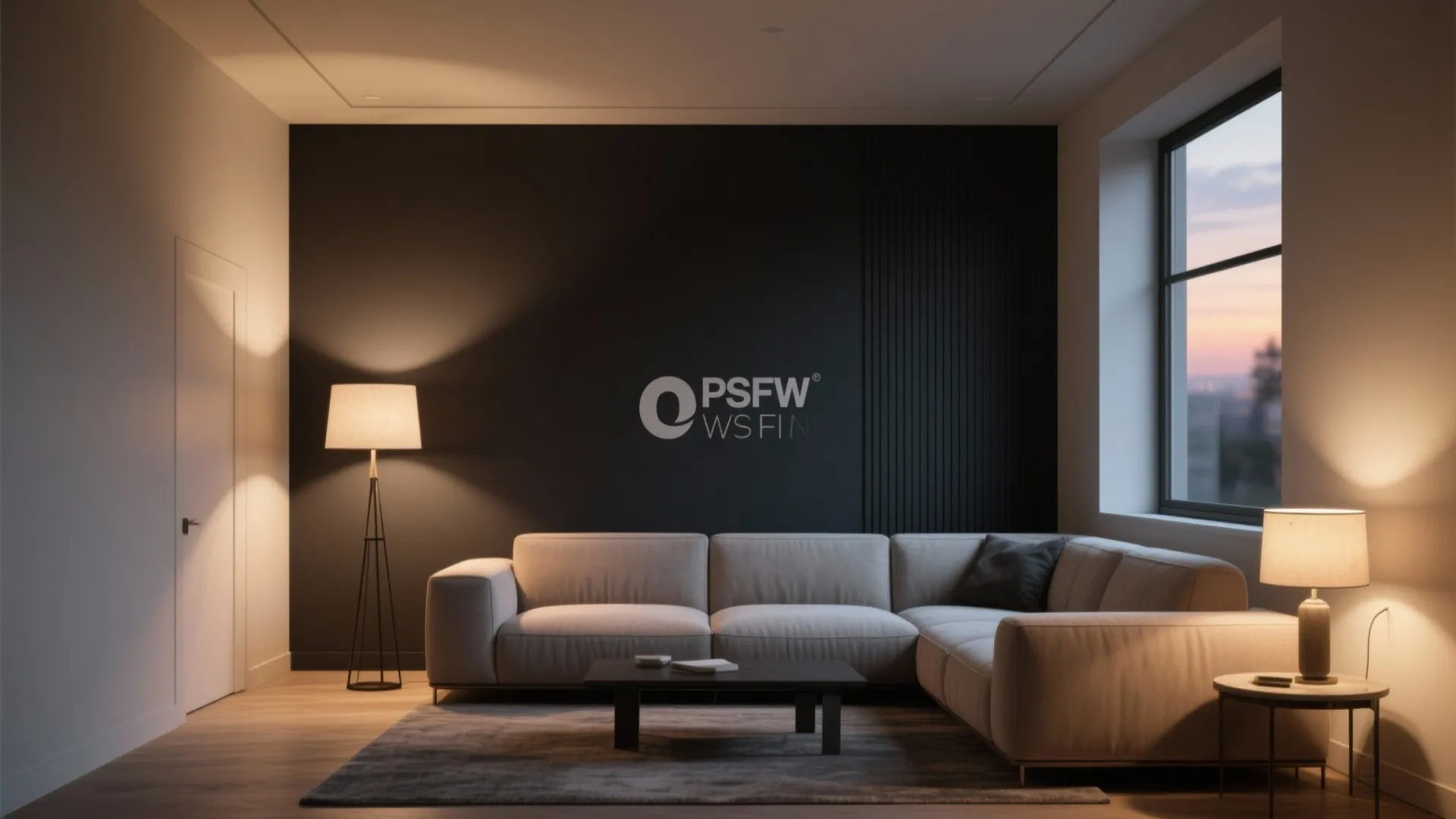 Strategic Dark Accent Wall + Low-Contrast Furnishings