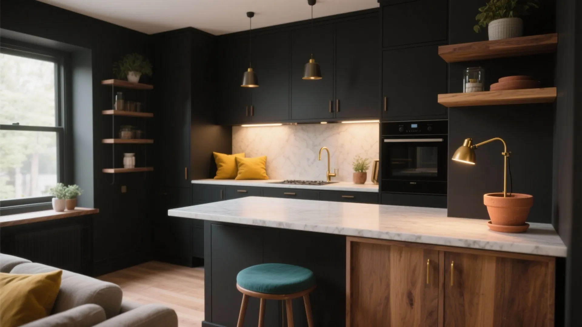 5. Combine dark paint with strategic color pops