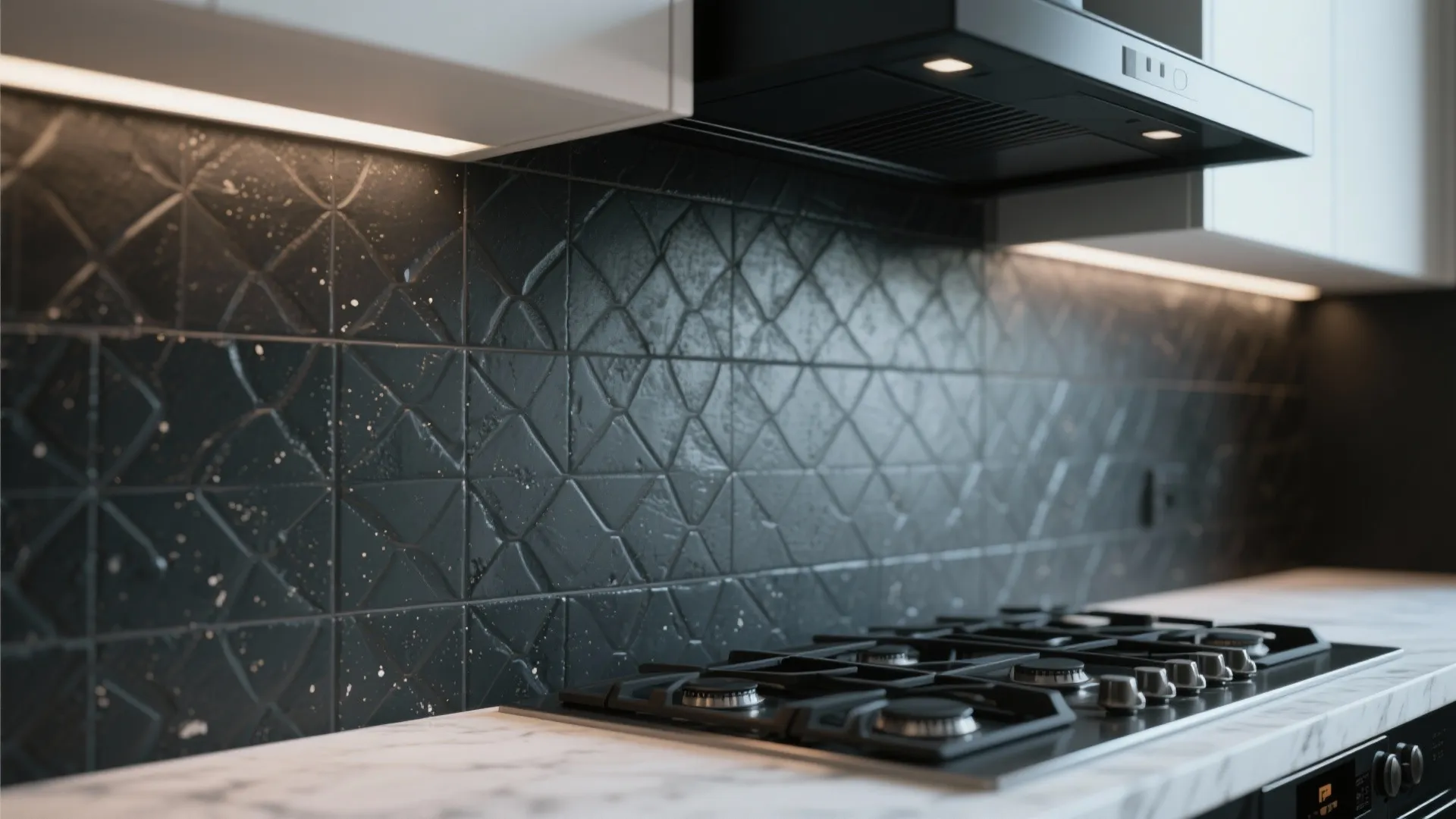 3. Use a bold grout or dark backsplash for drama