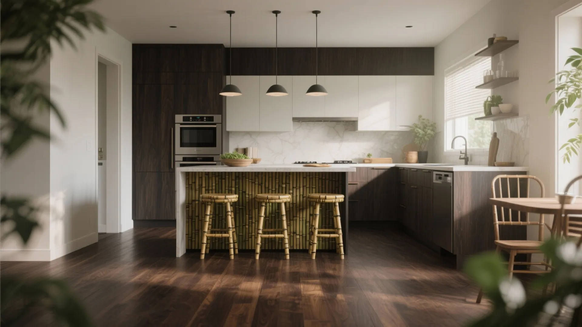 10. Dark Stained Bamboo