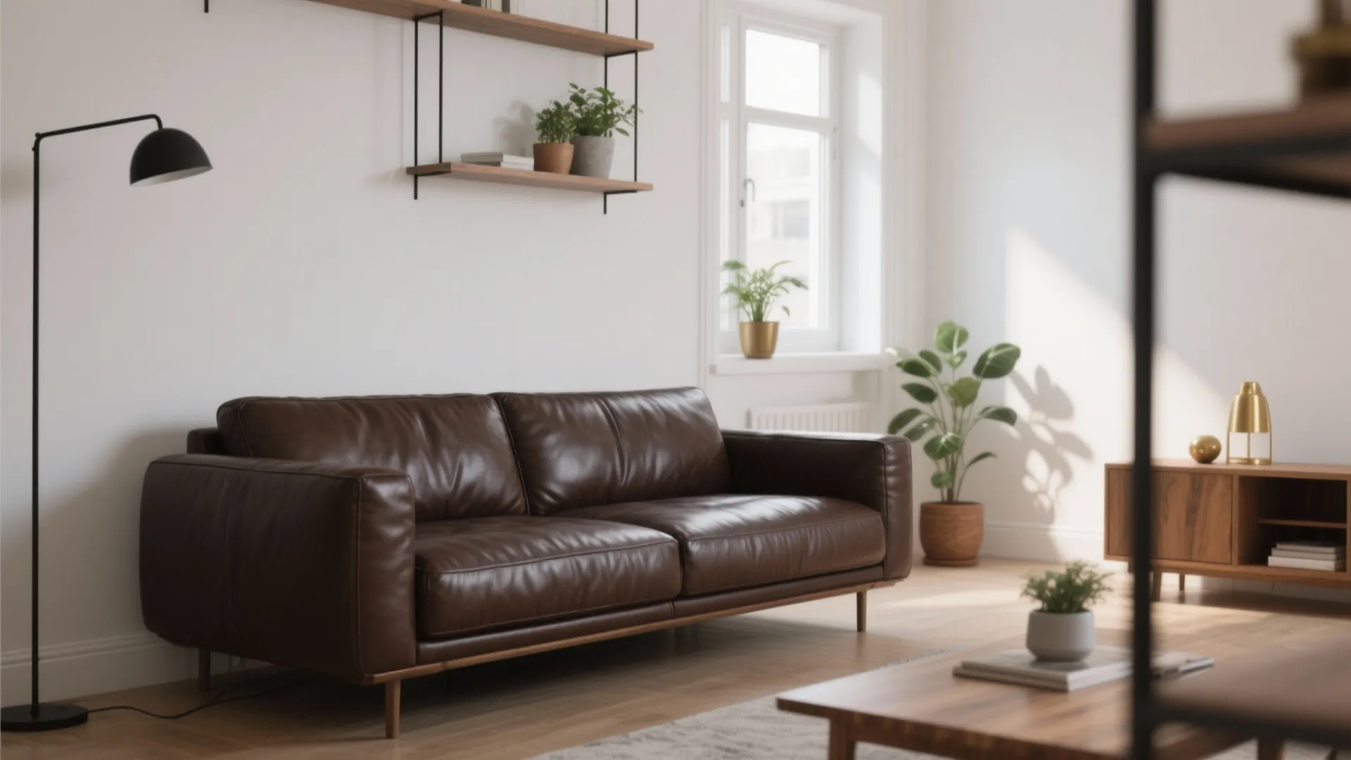5 Dark Brown Leather Sofa Ideas: Small-space living: 5 creative ways to style a dark brown leather sofa in your living room