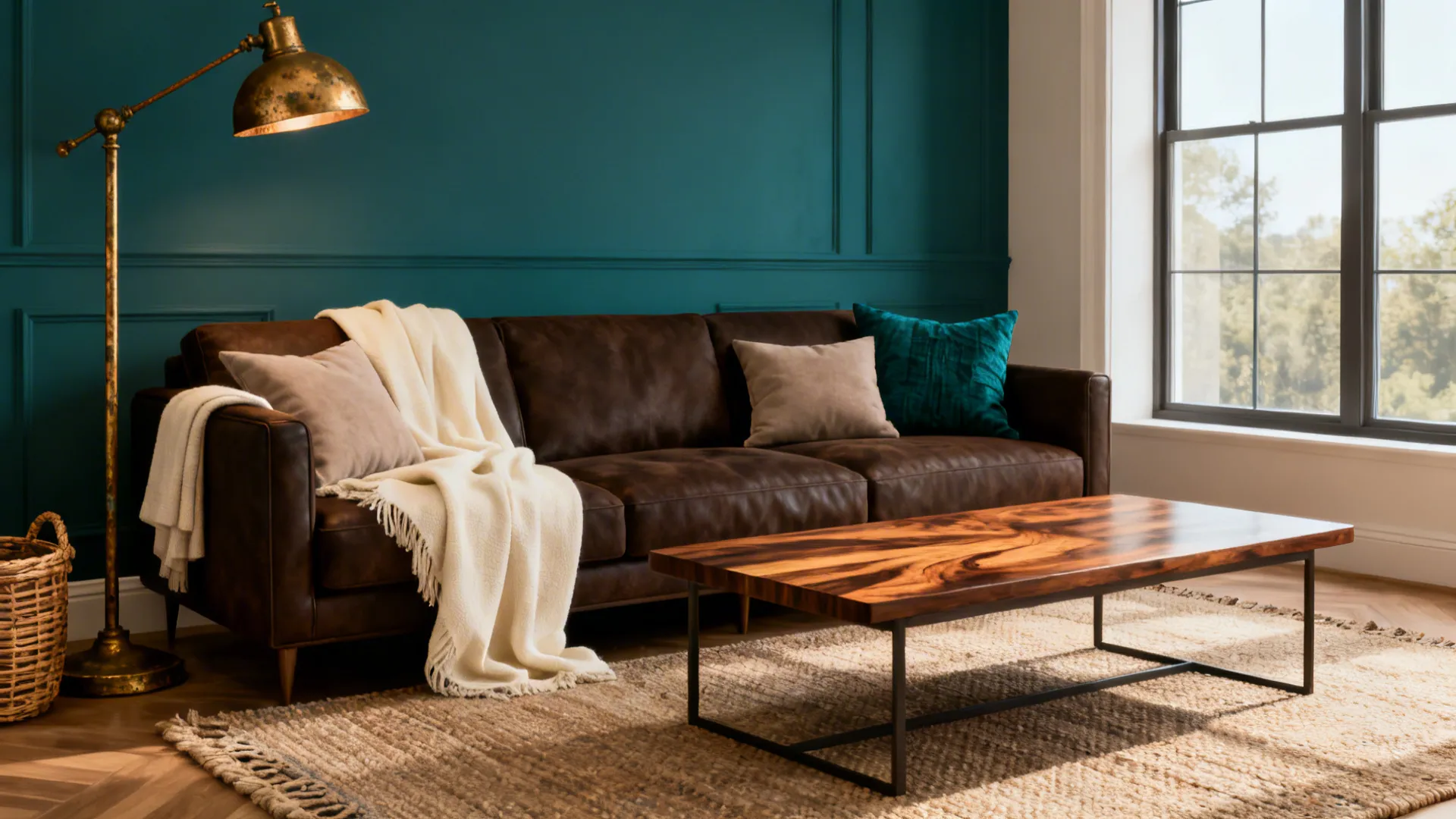5 Living Room Ideas for a Dark Brown Sofa