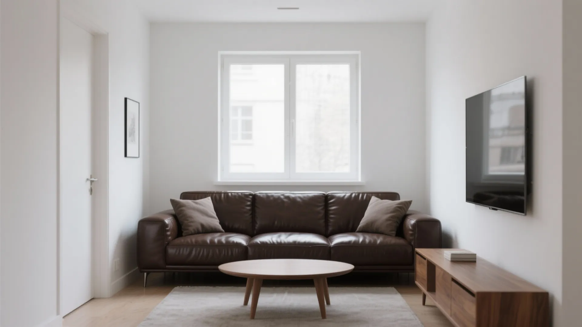 1. Minimalist Contrast with White Walls