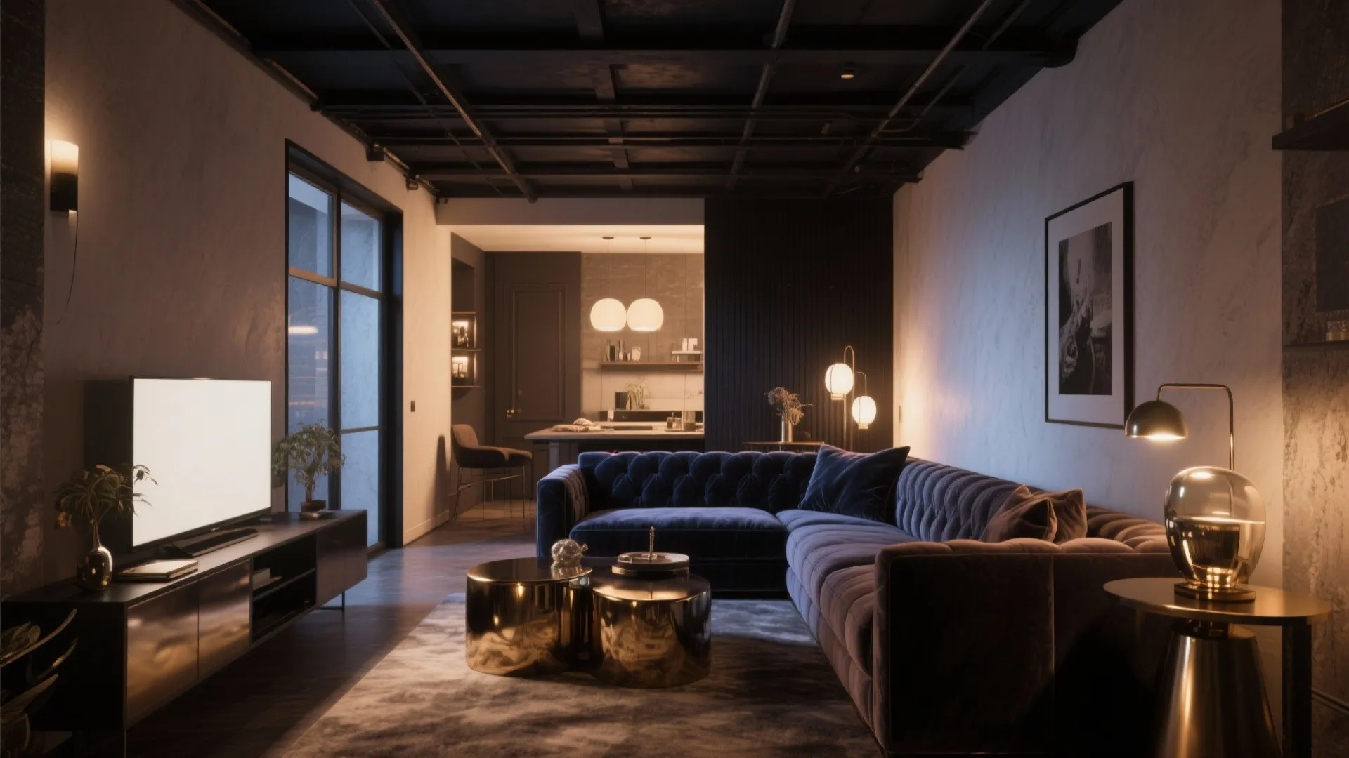 4. Painted Dark Ceiling for Drama