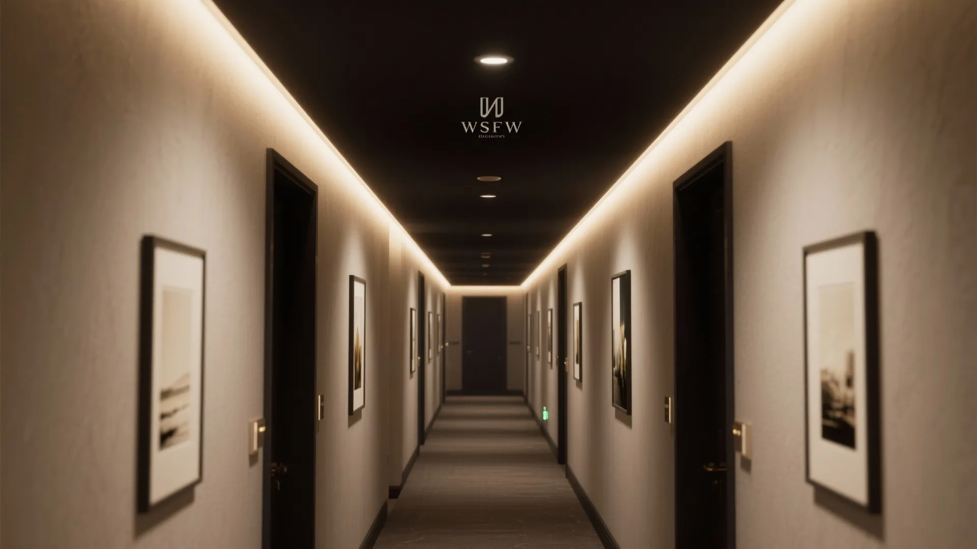 Dark ceiling drama with perimeter glow