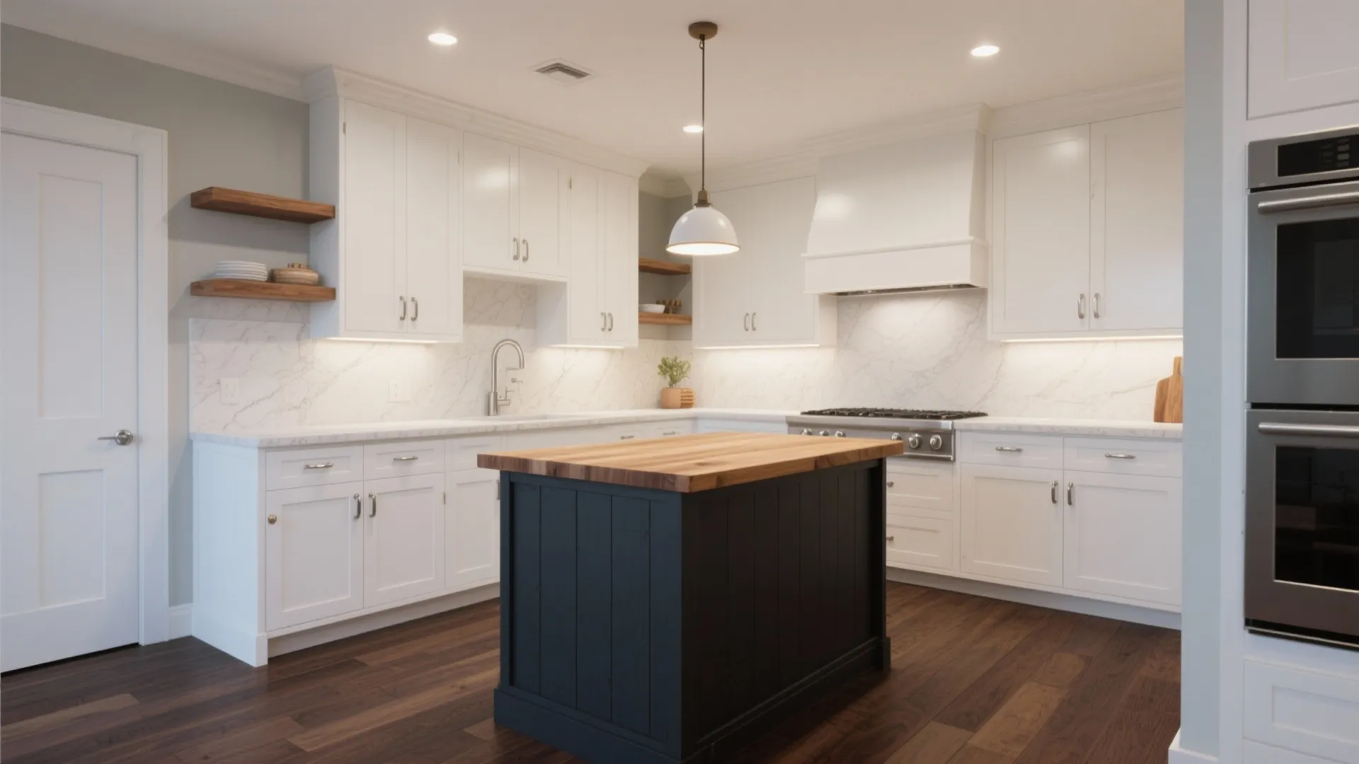 Dark Wood Floors + White Cabinets: 5 Small-Space Ideas: How I pair dark wood floors with white kitchen cabinets to make small spaces feel luxe and larger