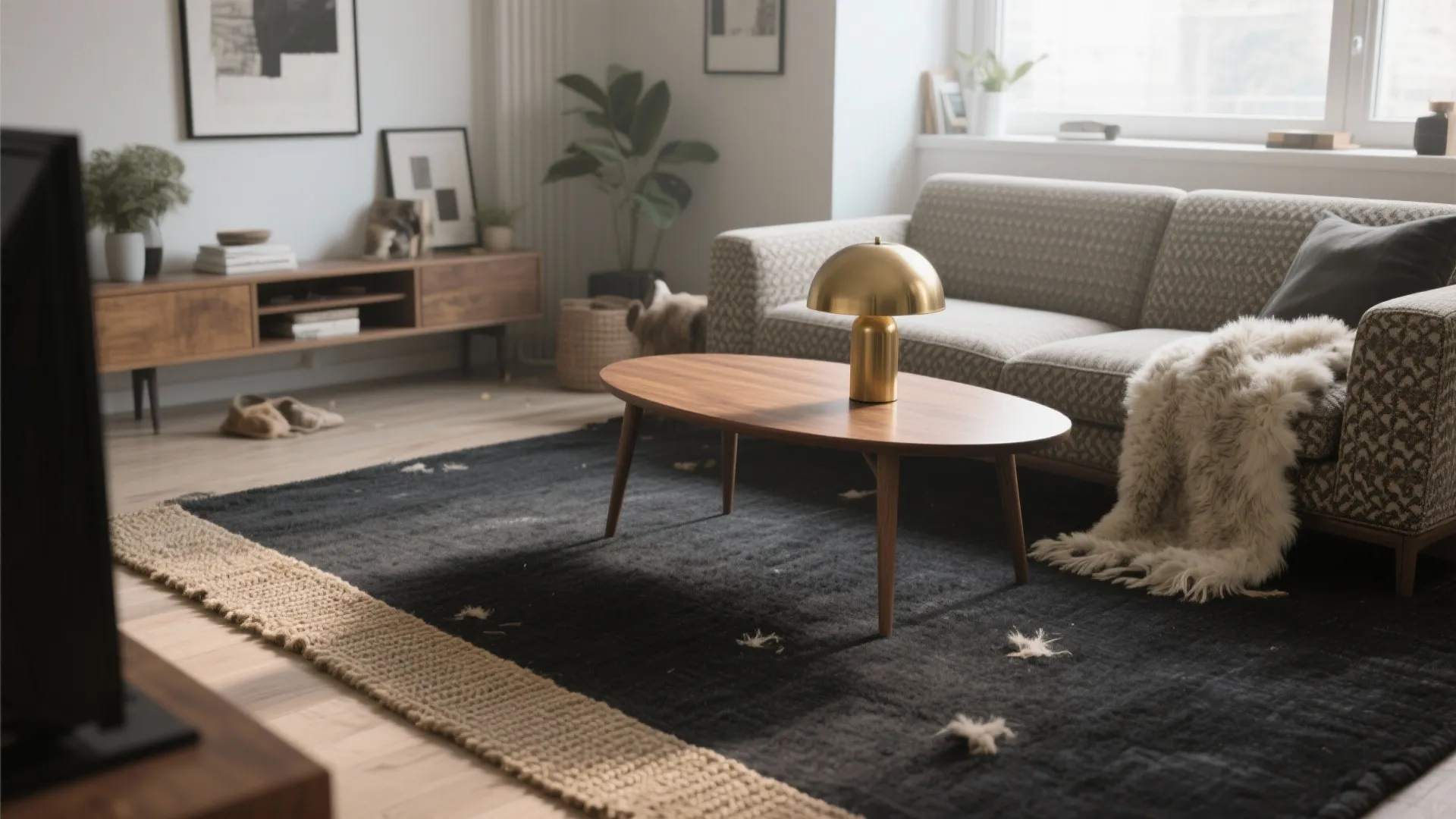 5 Inspiring Ideas for Dark Gray Living Room Rug: Small changes with a dark gray rug that make a big impact in cozy living rooms