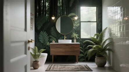 5 Dark Green Bathroom Wallpaper Ideas