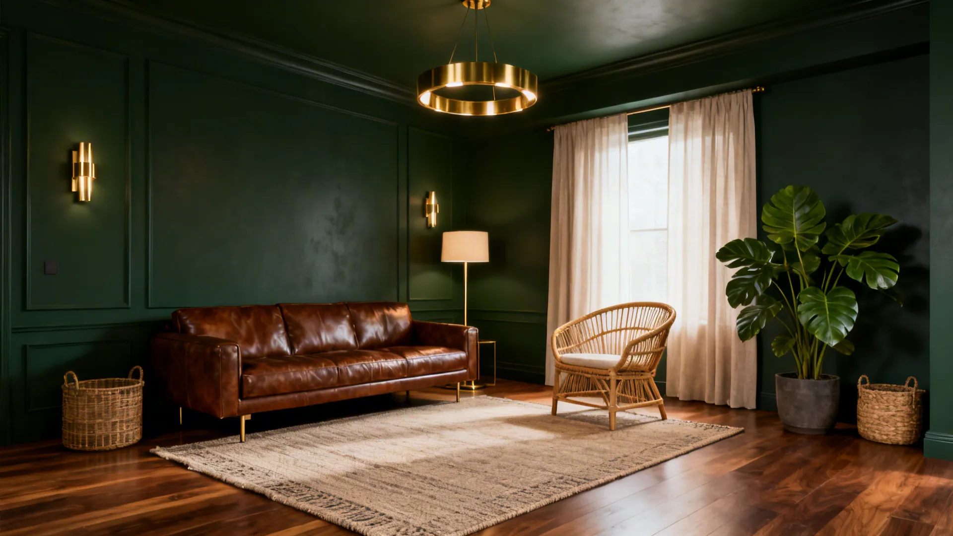 5 Dark Green and Brown Living Room Ideas