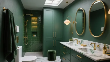5 Dark Green and Gold Bathroom Ideas