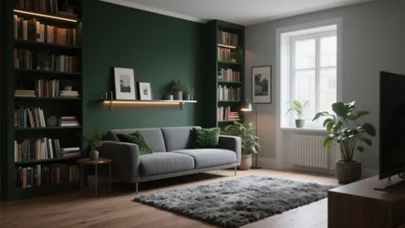 5 Dark Green and Grey Living Room Ideas