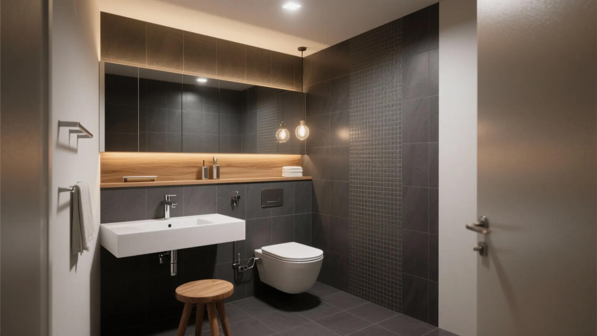 5 Bold Ideas for Bathrooms with Dark Grey Tiles: Creative small-space solutions and styling tips for bathrooms with dark grey tiles — from my studio to your home